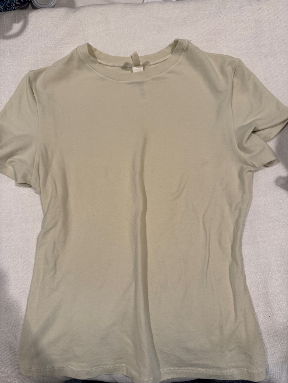 SKIMS Short Sleeve Crewneck Top in Light Cream